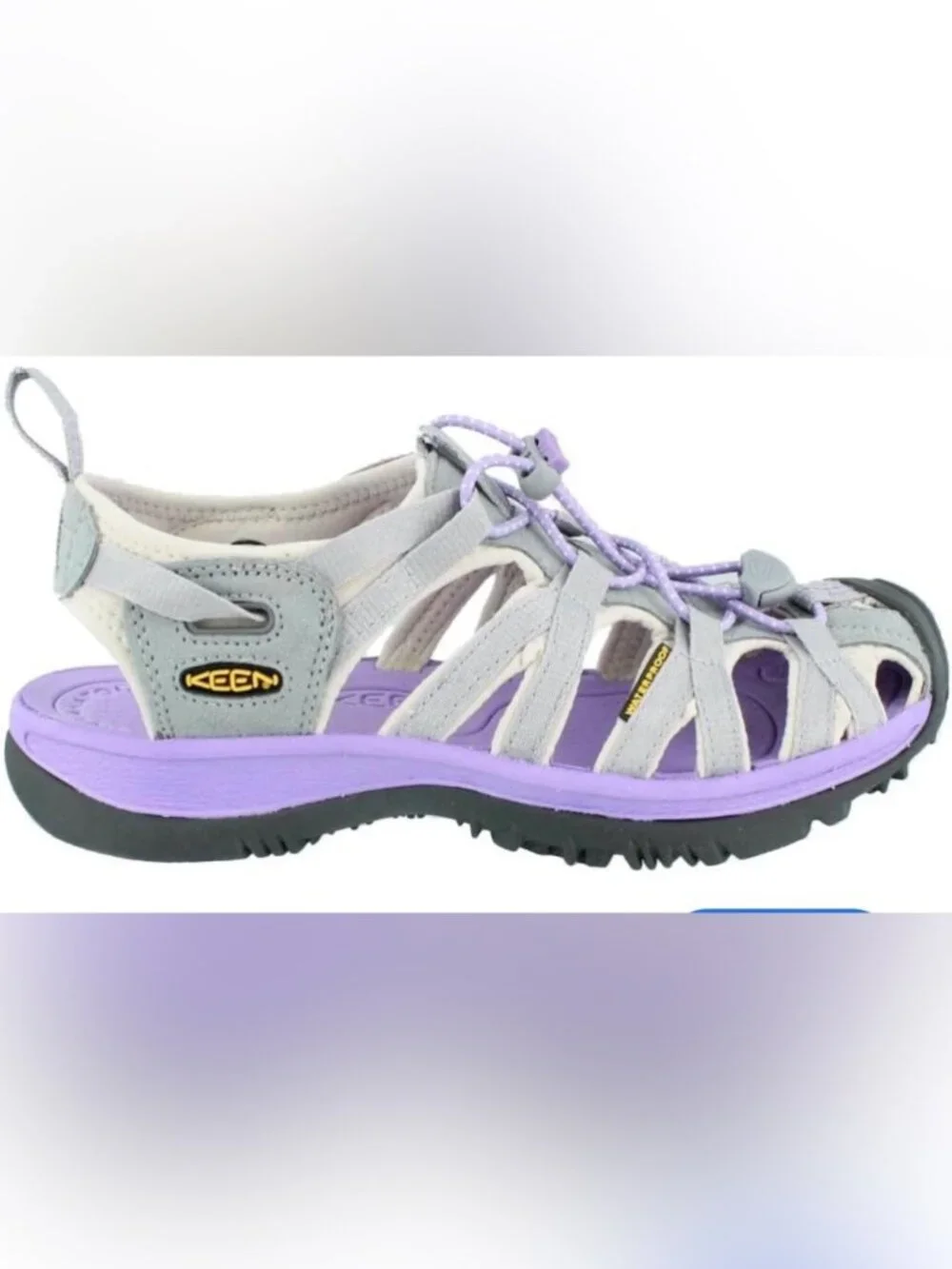 KEEN Whisper Sandal in Light Grey & Orchid